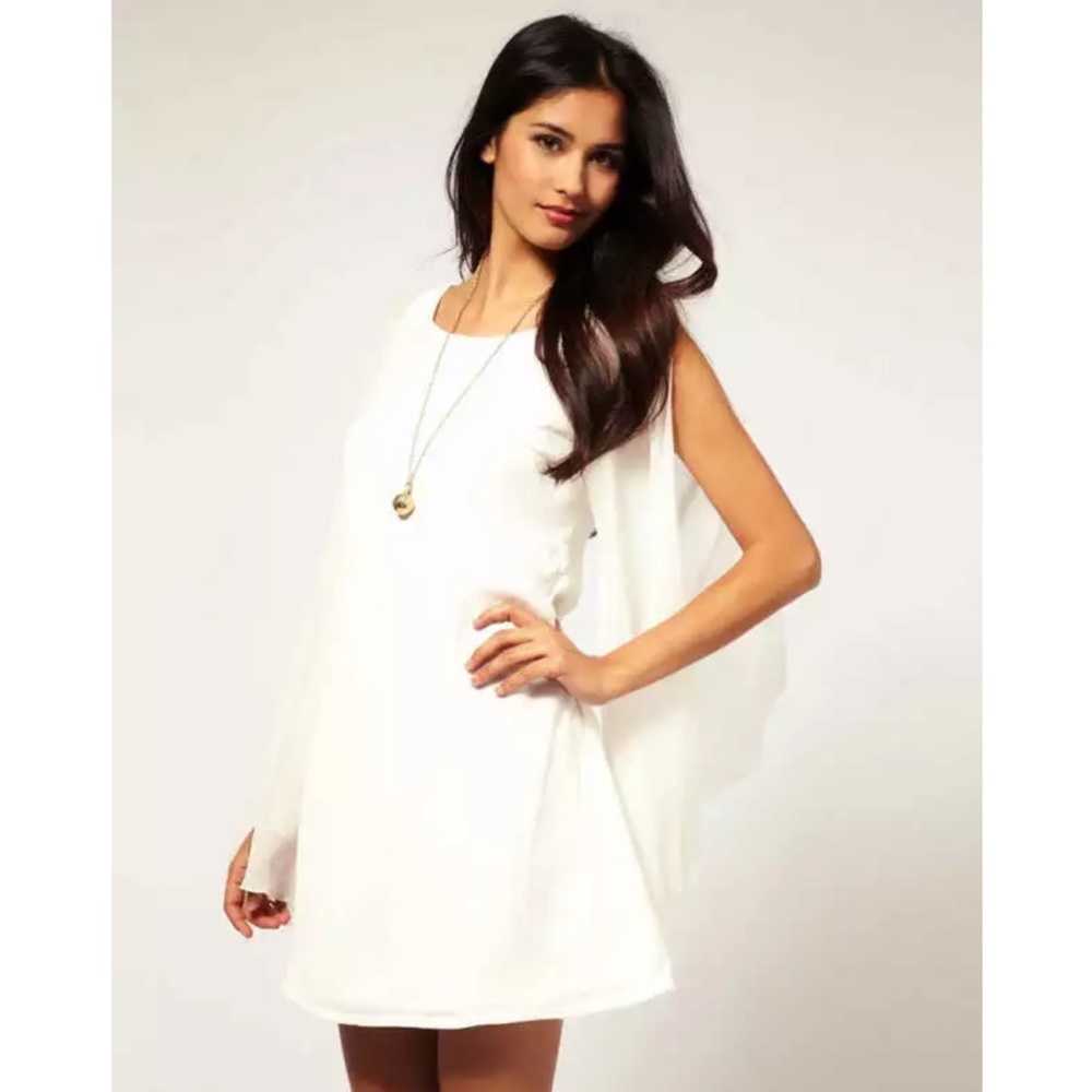 🪽 ASOS Angel Goddess Sheer Split Sleeves White Dress